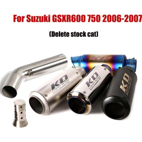 For Suzuki GSXR600 GSXR750 2006-2007 Exhaust Mid Link Pipe Connect Section Tube Rear Muffler Silencer 51mm Slip On Motorcycle