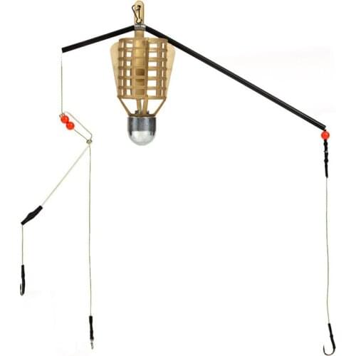 Fish King Fishing Lure Cage With Line Hooks Fish Bait Feeder Basket Holder Fishing Accessories Fishing Bait Traps