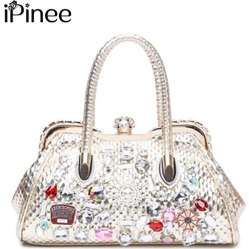 IPinee New Fashion High Quality Woman Messenger Bag Luxury Diamante Handbags Designer Womens Bags Famous Brand Bag