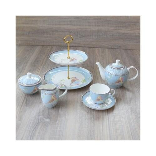 Bone China Afternoon Tea Set Phnom Penh High-end Cup And Saucer Milk Cup European Teapot Ceramic Coffee Set Drinkware