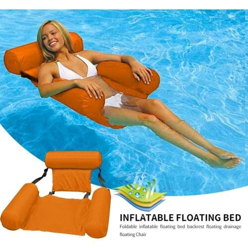 Summer Inflatable Foldable Floating Row Chair Beach Swimming Pool Water Sports Hammock