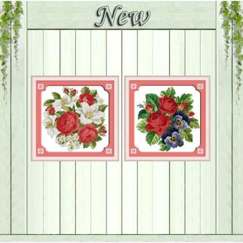 Rose lily orchid flower home decor painting counted printed on canvas DMC 11CT 14CT Cross Stitch kits embroidery needlework Sets
