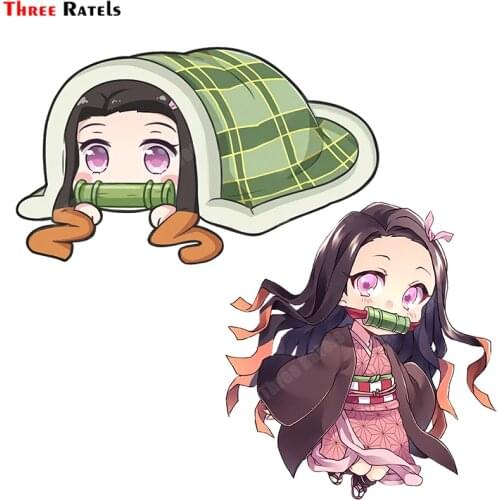 Three Ratels B279 Chibi Kamado Nezuko Kimetsu No Yaiba Decals Anime Cartoon Art Decoration Stickers