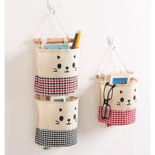 Wall Hanging Storage Bag Book Magazine Phone Holder Wall Mounted Wardrobe Hang Bag Wall Pouch Cosmetic Toys Organizer