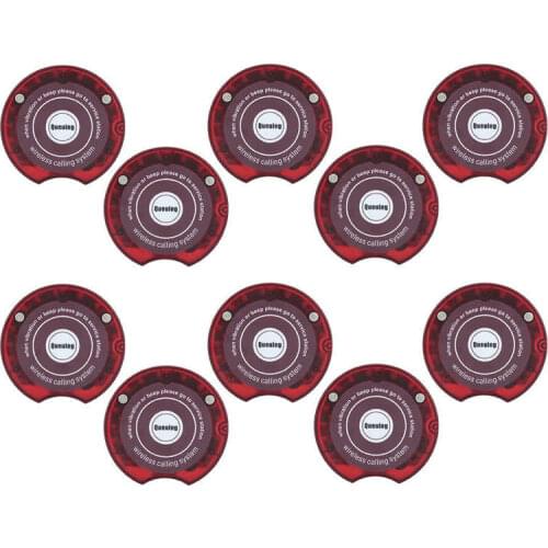 Pagers 10 pcs/Pack Long Distance Wireless Guest Paging Queuing System Receiver Red for SU-668