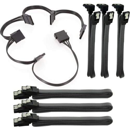 XT-XINTE 1set 4Pin 18AWG Wire to 5-Port 15Pin SATA Power Supply Splitter Cable Cord for Hard Drive HDD SSD PC Server DIY