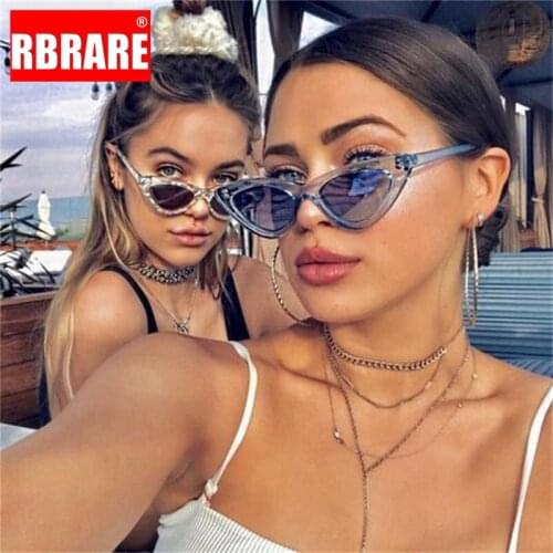 RBRARE Vintage Cat Eye Sunglasses Women Luxury Brand Designer Sunglasses Woman Retro Transparent Glasses Vintage Oculos Feminino