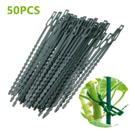 50PCs/lot Adjustable Plastic Plant Cable Ties Reusable Cable Ties for Garden Tree Climbing Support Self Locking Garden Supplies