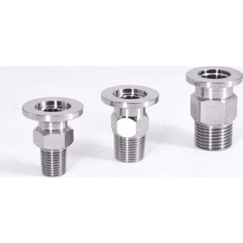 1/4" 3/8" 1/2" 3/4" 1" -2" BSPT Male x KF16/25/40/50 Vacuum Tri Camp Hex Type SUS 304 Stainless Steel Sanitary Pipe Fitting