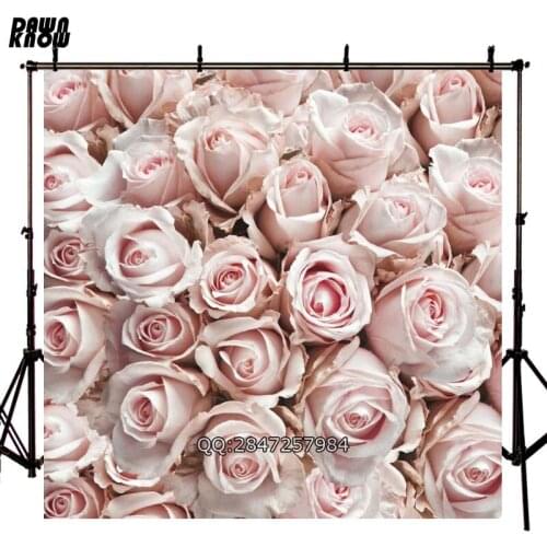 DAWNKNOW Floral Vinyl Photography Background For Wedding Pink Rose Oxford Backdrop For Lover photo studio Props F2392