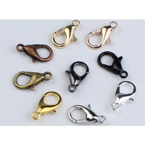 50pcs/lot Gold / Silver Plated Zinc Alloy Lobster Clasps for DIY Necklace Bracelet Jewelry Making Supplies Accessories Findings