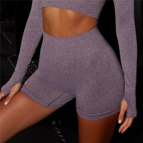 High Quality Women Yoga Summer Shorts Gym Workout Fitness Running Stretch Leggings Seamless High Waist Sexy Shorts Sportswear