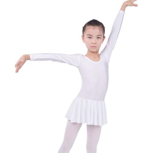 Long sleeved Spandex Gymnastics Leotard for Girls Ballet Dress Clothing Kids Dance Wear