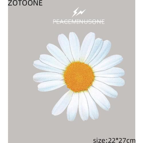 ZOTOO Little Daisies Patch for T-shirt Jacket Printing Iron on Sticker Heat Transfer Vinyl Childrens Clothes Ironing Patches E