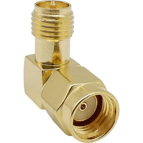 1Pcs L Shape RP SMA Male Plug to RP SMA Female Jack Right Angle 90 Degree RF Coaxial Connector WIFI Antenna Connectors