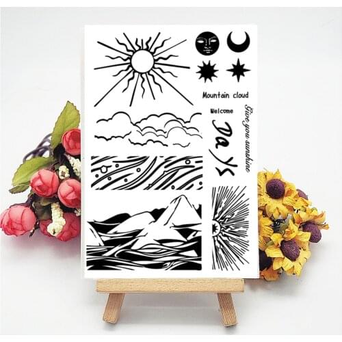 11x16CM Sunrise clouds Transparent Seal Clear Stamps Silicone Seal Roller Stamps DIY Scrapbook Album / Card Production Easter