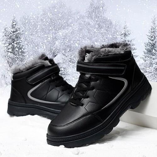 2020 new autumn and winter quality suede mens boots outdoor warm fur snow boots ankle non-slip rubber sneakers fashion shoes