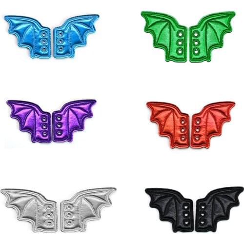 4Pcs Fashion Cute Flying Black Shoe Wings Boy Girl Bats Shoe Wings DIY Decorations Super Wings Old New Sport Shoes Gift Runner