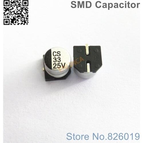 8pcs/lot 25v 33uf SMD Aluminum Electrolytic Capacitors size 5*5.4 33uf 25v