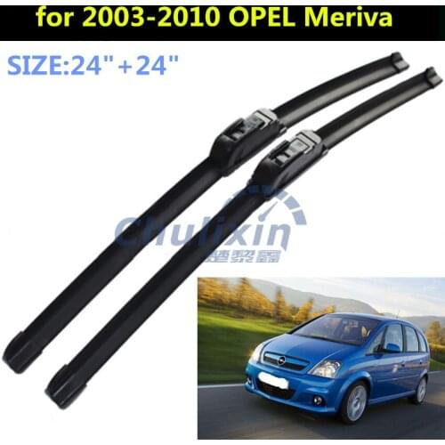 Car interior accessories Wiper blades for 2003-2010 OPEL Opel Meriva 24"+24" fit standard J 2pcs/lot hook wiper arms only
