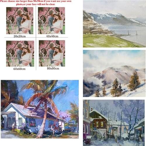 5D Diy Drill Diamond Painting Anime Landscape Watercolor Painting Living Room Bedroom Wall Cross Stitc Mosaic Home Decoration