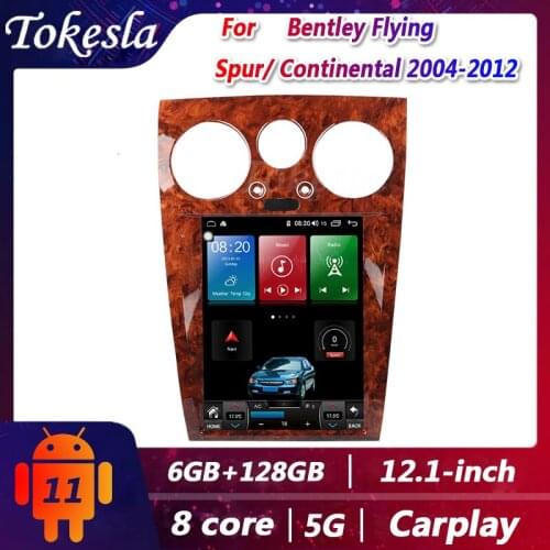 Tokesla Car Radio For Bentley Flying Spur Continental 12.1" Android 11 Stereo receiver Central Multimedia Player Gps 2004-2012