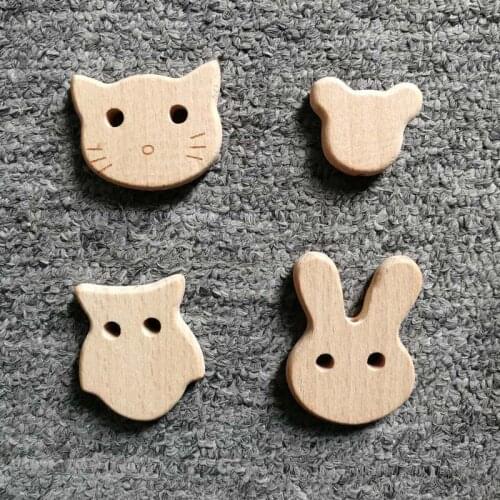 1PCS Beech Wood Teether Chew Beads Bear Teething Beads for Baby Nursing Necklace/Bracelet DIY Toys Wooden Baby Teethers