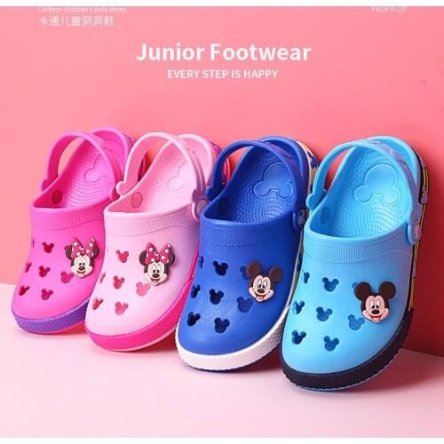 Disney children Minnie Mickey Beach shoes non-slip soft bottom boy girl slippers