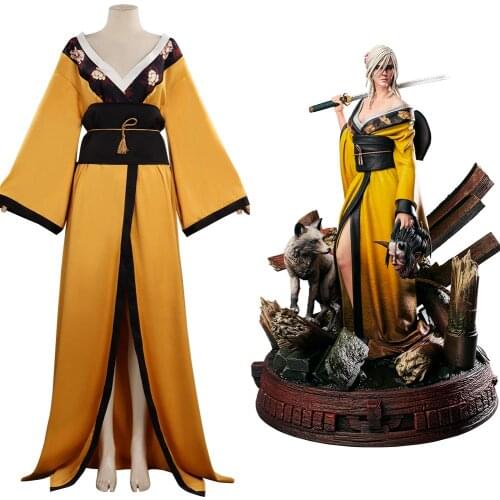 Wild Hunt -Ciri Cosplay Costume Outfits Kimono Robe Halloween Carnival Suit