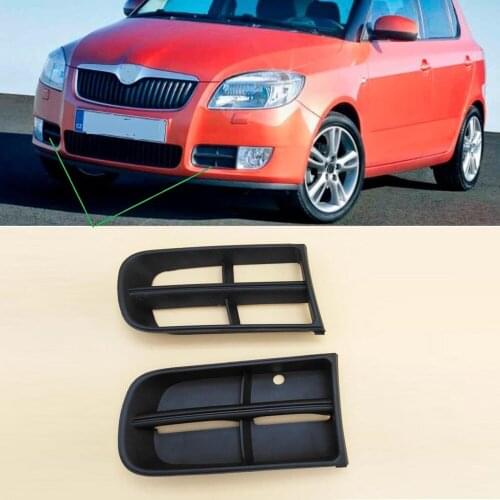 For Skoda Fabia MK2 2007 2008 2009 2010 Roomster 2006 2007 2008 2009 2010 Car-Styling Front Bumper Fog Light Grille Cover Cap