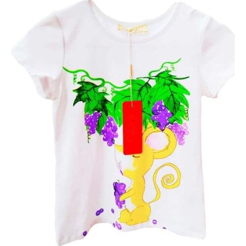 Boy Girl Cotton Short Sleeve T Shirt Baby Cartoon Animal Print T-shirt Lovely Little Toddler Tops Summer Childrens Clothes 3-12