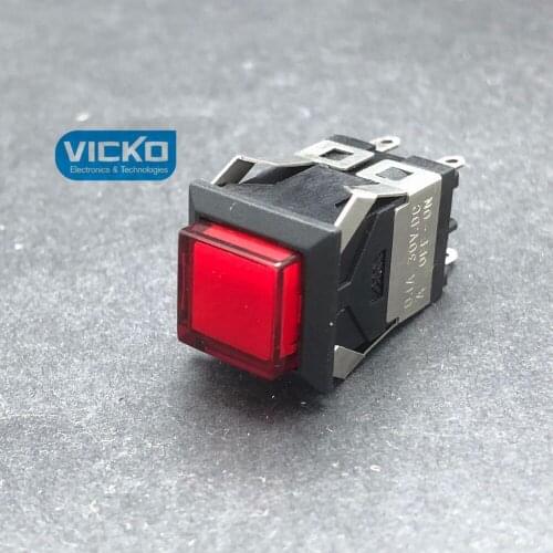 Japan Sanshan MS-800 square button with light lock switch 6 feet 6 pin 6 foot 0.1A 30VDC 30V.DC red yellow green white orange