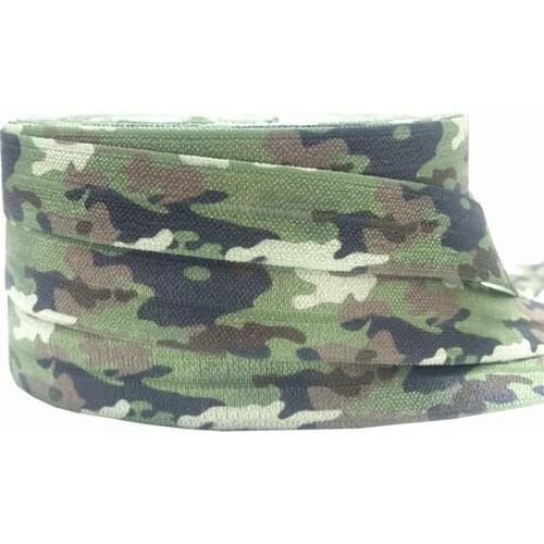 Camouflage Print fold over elastic animal FOE Ribbon Headwear Party Gift Packing Sewing Home Decoration Accessories