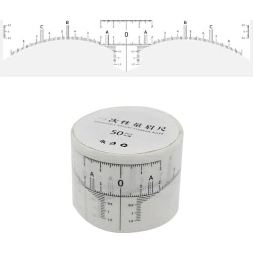 50pcs/lot Eyebrow Ruler Sticker Sticky Eyebrow Micro Ruler Guide Permanent Makeup Tool