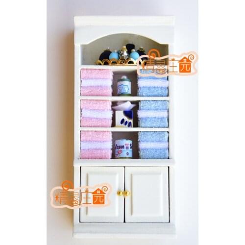 G05-X454 children baby gift Toy 1:12 Dollhouse mini Furniture Miniature rement Bathroom towel cabinet 1pcs