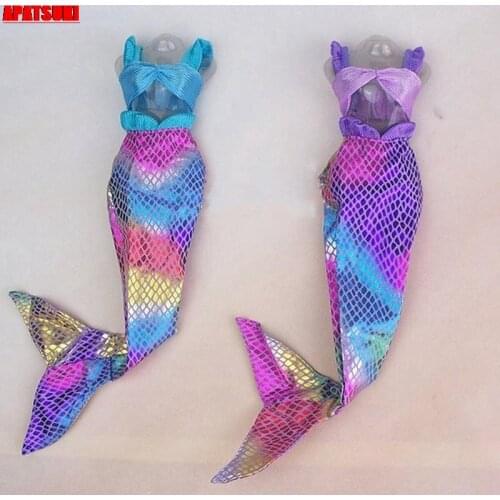 Handmade Fashion Clothes For Barbie Doll Outfits Dolls Party Dress Gown Skirt Genuine Top Bra Mermaid Tail Dress Baby Toy Gifts