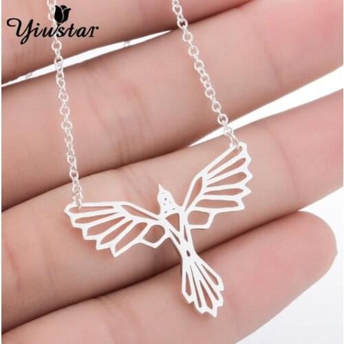 Fashion Christmas Stainless Steel Phoenix Pendant Necklaces for Women Halloween Gifts Chains Necklace Hollow Lattice Men Jewelry