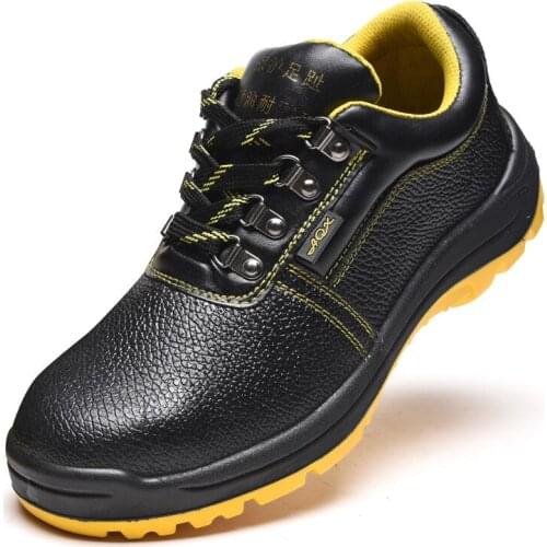 Mens leisure steel toe covers working safety shoes soft leather safe shoe worker tooling security low boots protective footwear
