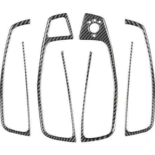 Window Lift Switch Button Cover Sticker Trim Carbon Fiber for A6 2012 2013 2014 2015 2016 2017 2018