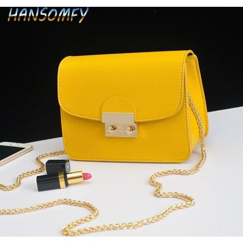 HANSOMFY 2019 New Womens Messenger Bag Lady Bag Brand Womens Fashion Solid Color Cover Lock Shoulder Messenger Bag LD-85
