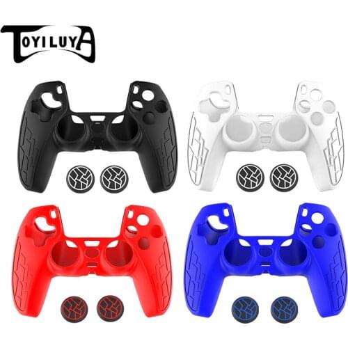 The New Thumb Texture Grip Cover Is Suitable For PS5 And The Joystick Cap Silicone Sleeve Is Suitable For PS5 3-in-1 Set