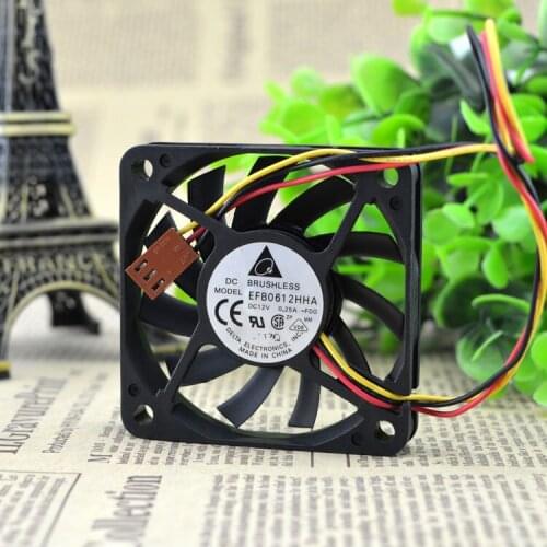 New original 6cm 6010 12V 0.25A EFB0612HHA double ball thin air volume fan