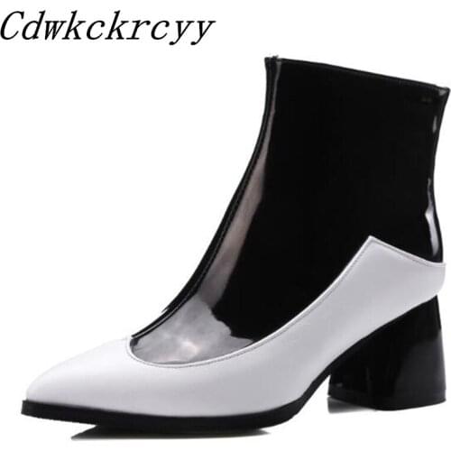 Autumn and winter New style fashion Cusp Blue Patchwork black sexy Short boots Cashmere Keep warm Women Boots size 34-48