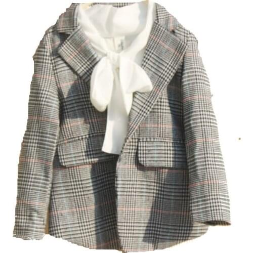 Spring 2020 jacket for girls clothes children clothes fashion plaid suit kids blazer outerwear girls coat tops 3-16Y