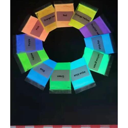10g/ 12Colors Pigment Phosphorous Pigment Glow In The Dark-Glow Nail Art Pigment Neon Nail Pigment Fluorescent Luminous,10-78