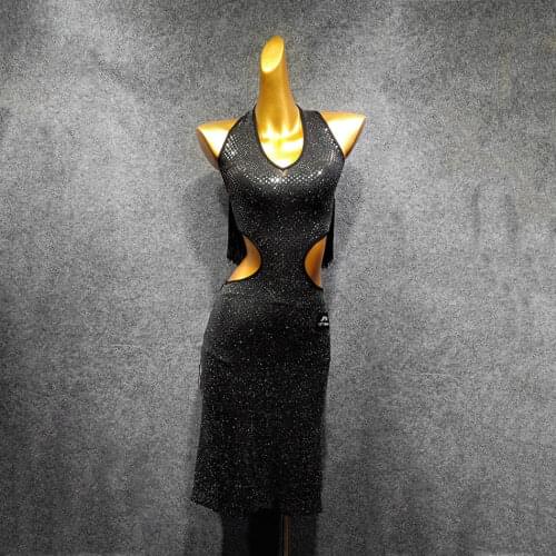 2020 New Sleeveless Bare back and waist Latin Dance Dress Dancing Performance Women Dress Ballroom Samba Tango W457