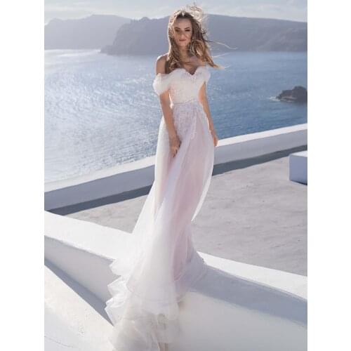 Wedding Dress 2021 V-Neck Lace Embroidery Sleeveless Backless Sweep Train Luxury Bride Gown Vestidos De Noiva