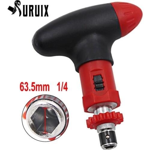 6.35mm T-shaped Ratchet Screwdriver Convenient Manual Screwdriver Quick Bolt Driver Batch Can Rotate Forward Reverse Screwdriver