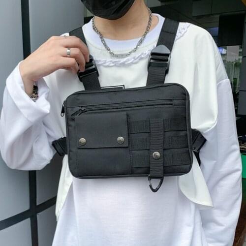 Tactical Chest Bags Young Boy Chest Rig Bag Men Bag Outdoor Casual Street Vest Bag Male Crossbody Pack Chest Phone Pouch