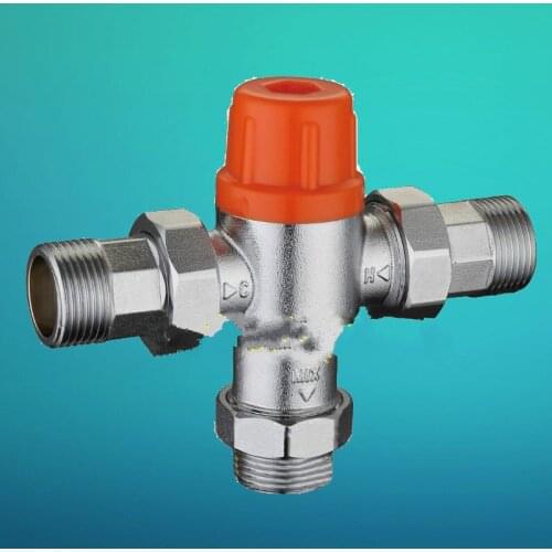 Thermostatic 3 way valve thermostatic mixing valve DN15 DN20 DN25 brass thermostatic valve for Solar Water Heater Valve
